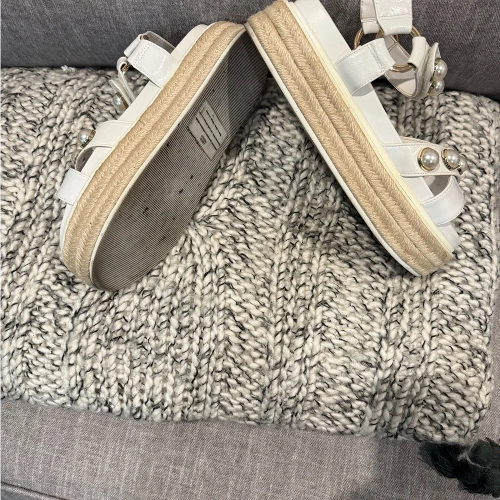 Karl Lagerfeld White Pearl Sandals - Picture 4 of 5